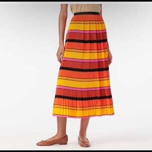 JCrew | Vibrant stripe chic NWT pleated skirt